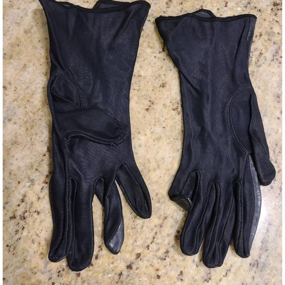 Vintage Size XS 6 Lady Gay Black Leather Stretch Formal 9.5